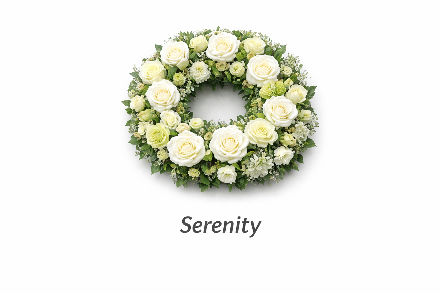 มาลัยดอกไม้ "Serenity" ประดับขาว